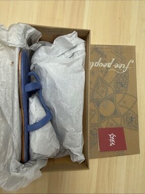 Free People Blue Suede Knot Strap Sandals